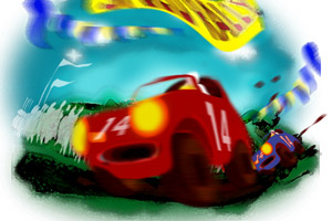 illustration toyota speed rally
